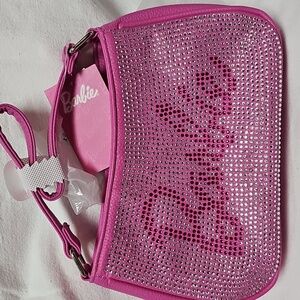 LIMITED-EDITION Barbie Hot Pink Logo Diamante Studded Shoulder Bag Hand Bag